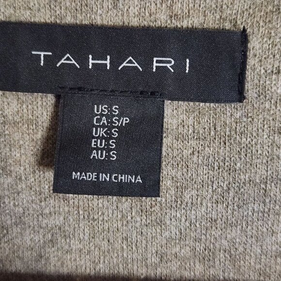 Tahari Wool Gray Tan Open Front Coatagan Size S - Picture 4 of 5
